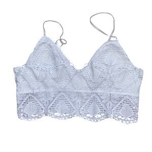 Anemone Light Blue Maya Crochet Lace Bralette Size Small